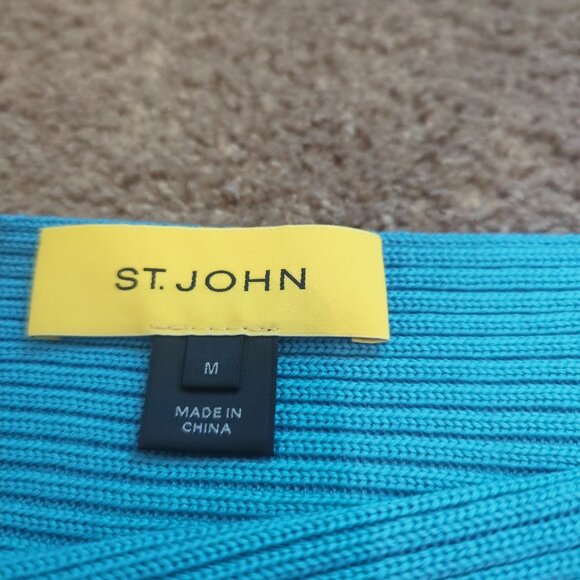 St. John Boatneck Wool Sweater Blue Size Medium - Picture 3 of 9